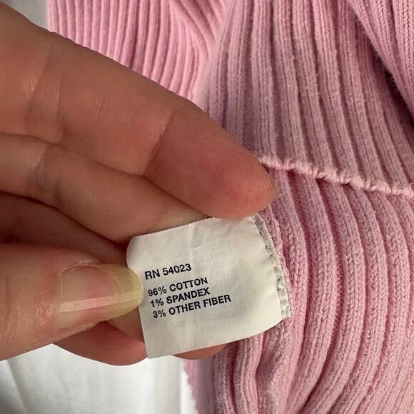 Gap Vintage Y2K Ribbed Fitted Turtleneck Sweater Pink Gray Size Medium - Picture 5 of 6